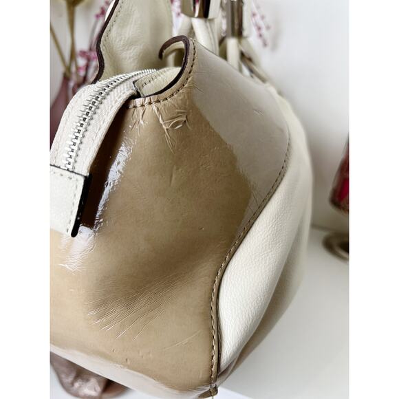 Cromia Genuine Tan Leather and Snakeskin Animal Print Hobo Purse Handbag - Picture 7 of 15